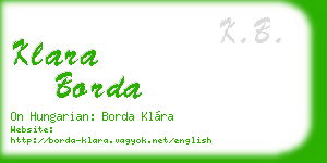 klara borda business card