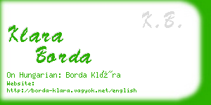 klara borda business card